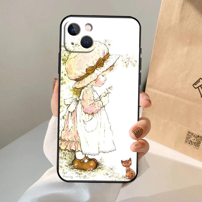 Sarah Kay patroon Case Voor iPhone 16 15 14 13 12 11 Pro Max XS XR X Plus 12 13 Mini Bumper Achterkant Cover