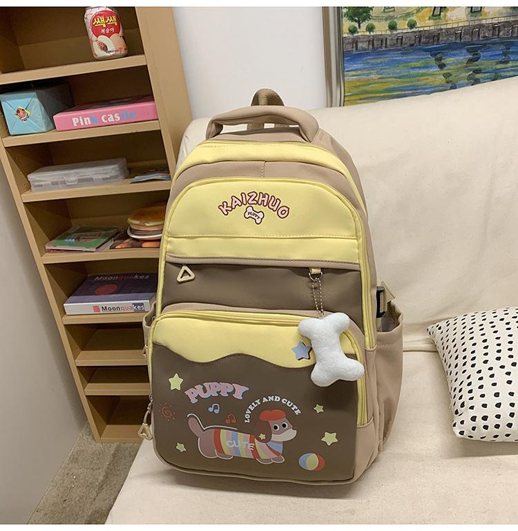 School bag new versatile high-value backpack for junior and high school students large-capacity load-reducing school bag Korean version ins cute
