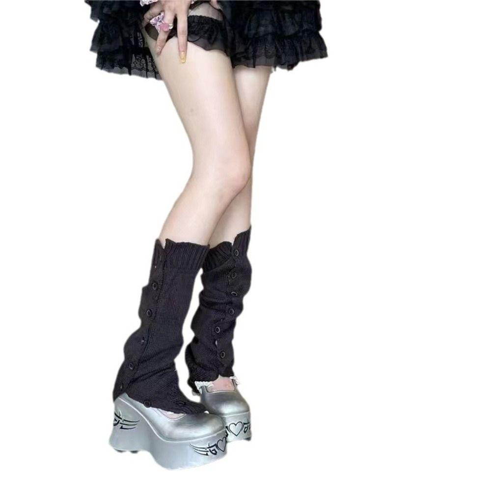 Fiber Knitting Leg Warmer Socks Y2K knitted JK socks New Ankle Warmer