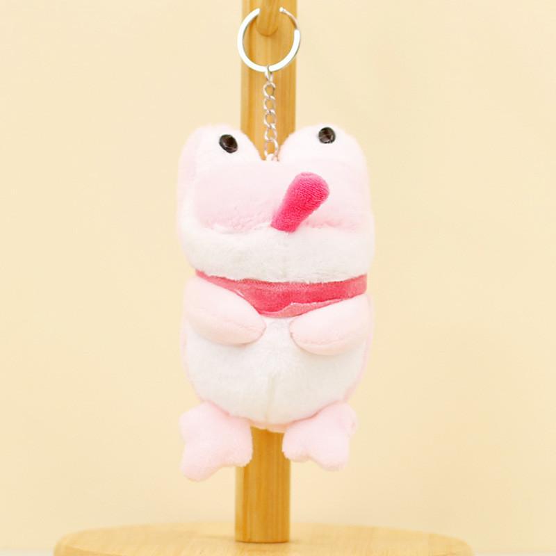 Cute Froggy Plush Keychain Quirky Tongue-out Frog Stuffed Toy Perfect For Backpacks