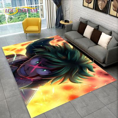 سجادة منطقة My Hero Academia، سجادة منطقة الرسوم المتحركة اليابانية، سجادة سجاد لغرفة المعيشة وغرفة النوم وأريكة ممسحة الديكور، سجادة أرضية مضادة للانزلاق للأطفال