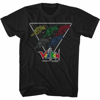 Voltron Lion Formation Black T-Shirt Unisex T-Shirt