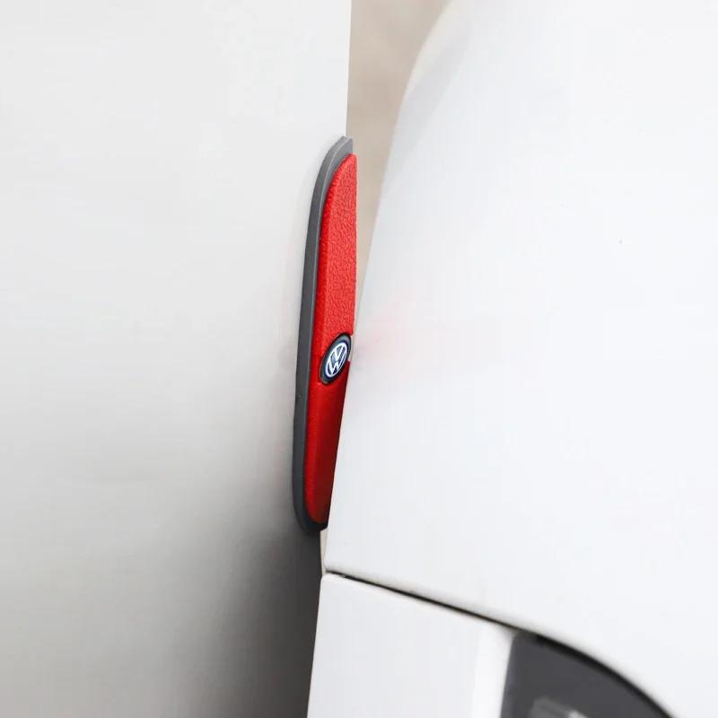 hijk1 ·4Pcs Rubber Bumper Strip Car Door Anti-Collision Emblem Stickers For VW GTI Polo Golf Passat Tiguan Arteon Touareg Taigo Caddy