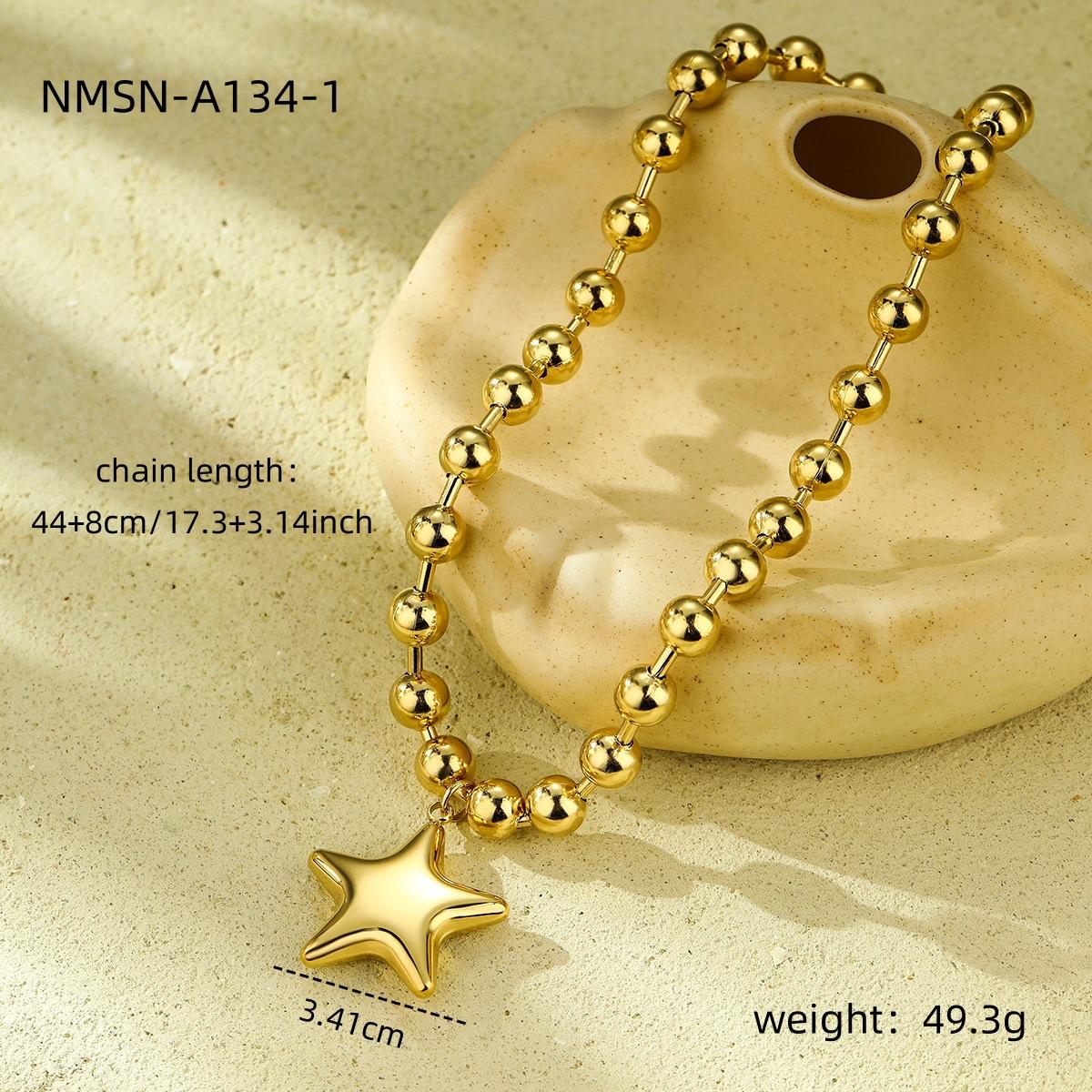 GEMCHIC Women s Exaggerated Five-Pointed Star Love Heart Stainless Steel Necklace Fashion Trendy Non-Fading Jewelry