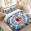Bedding Set 1 Duvet Cover 2 Pillowcases AC Milan Print Bedroom Home Decoration