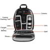 Mochila para Câmera DSLR Mirrorless, Bolsa Fotográfica com Compartimento para Laptop, Estojo de Viagem para Caminhada para Homens Mulheres