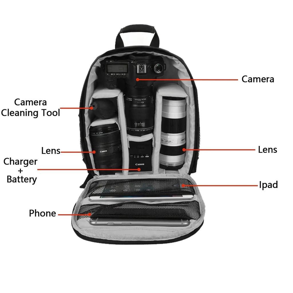 Mochila para Câmera DSLR Mirrorless, Bolsa Fotográfica com Compartimento para Laptop, Estojo de Viagem para Caminhada para Homens Mulheres