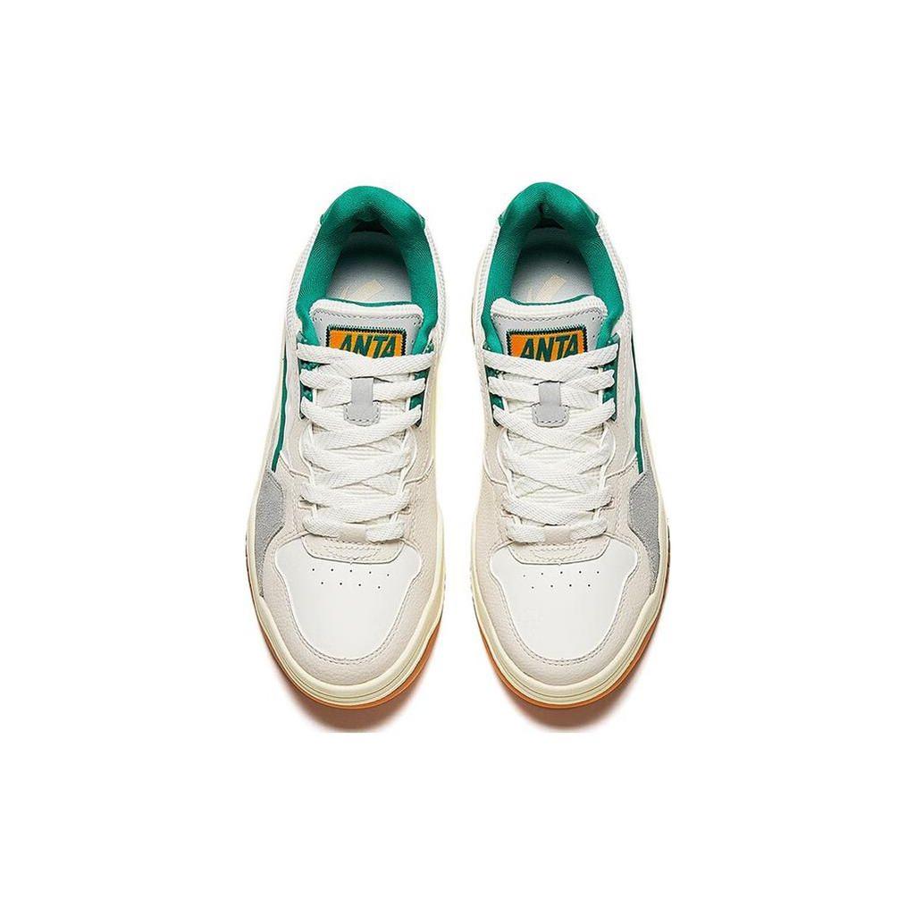Anta Volle Punktzahl Bequem Vielseitig Rutschfest Wasserdicht Low-Top Sneaker Damen Sneaker Weiß Grün 122348060-1
