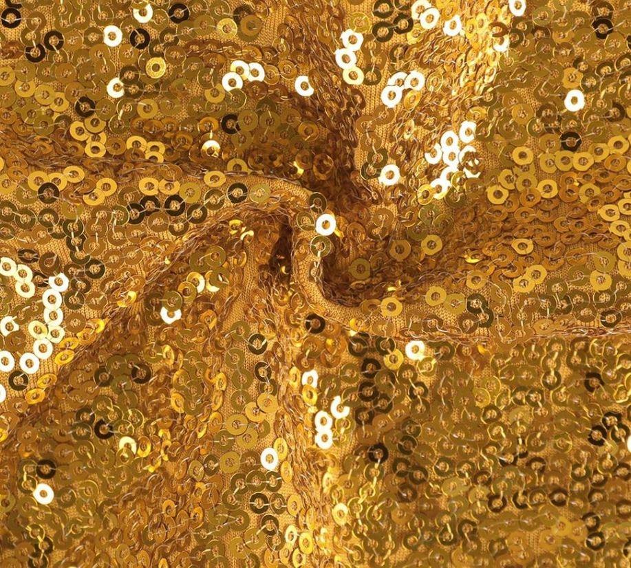 Chair Band With Bow, Elastic, Gold Sequin