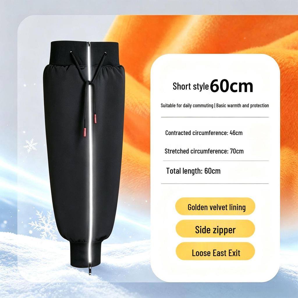 Winter Electric Motorcycle Knee Pads: Unisex Windproof, Thick, Warm, Cold Protection for Cycling.