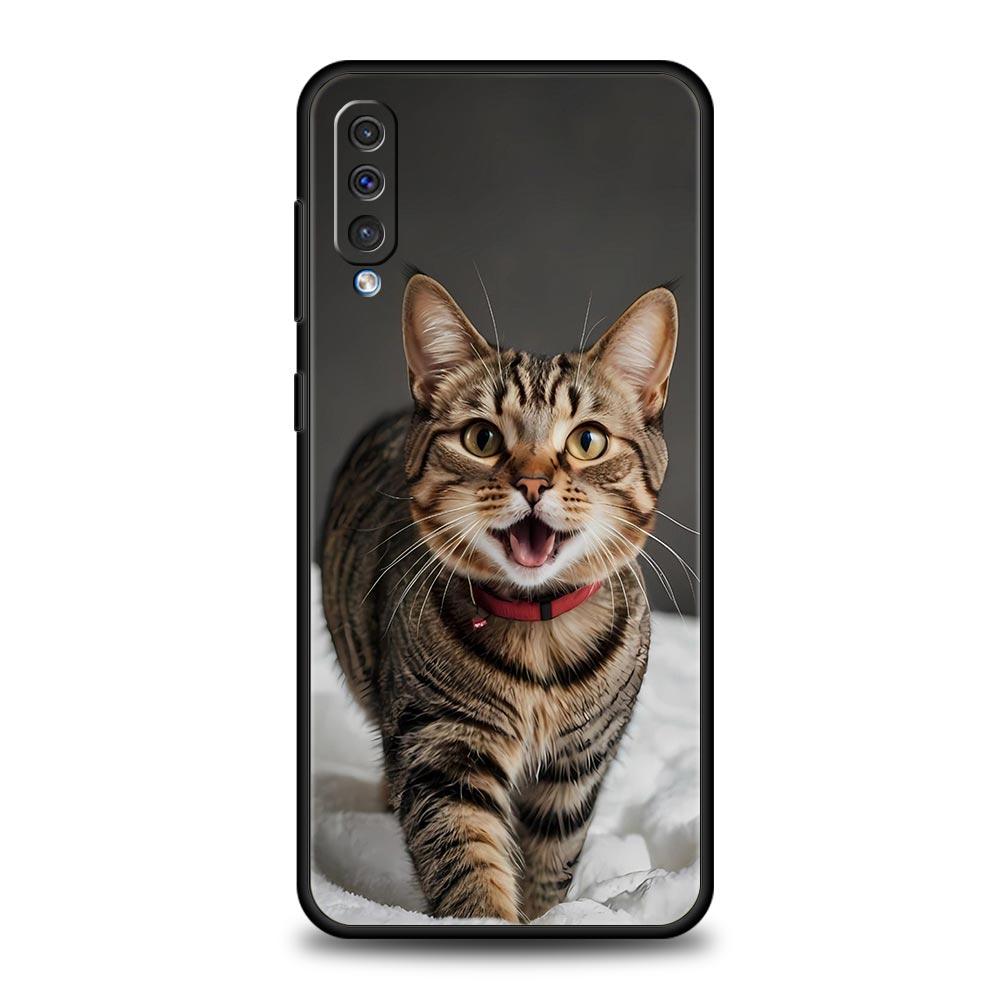 Kawaii Love Cat Phone Case For Samsung Galaxy A56 A36 A26 A34 A17 A16 A06 A14 A12 A54 A72 A70 A24 A22 A20e A52 A50 A40 A32 Cover