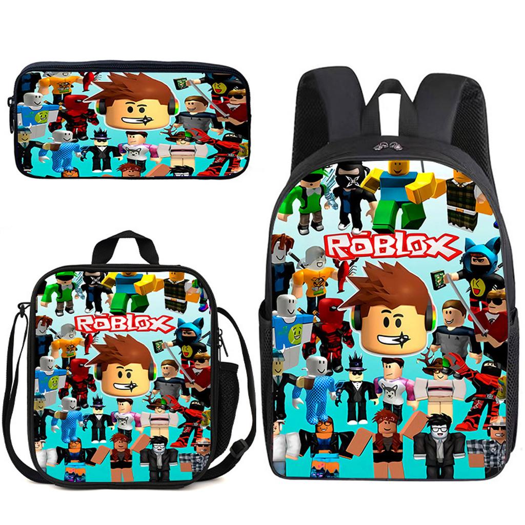 Roblox Student Schoolbag Korean Version Of Primary And Secondary School Backpack Ins Style Fashion Trend Backpack Three-Piece Set
