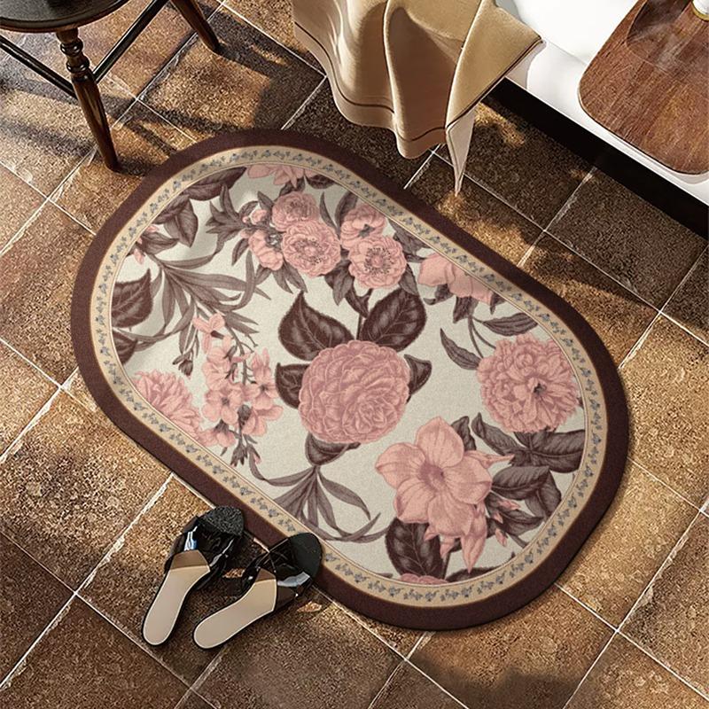 Bathroom Carpets Non-slip Absorbent Washable Floor Mats Diatom Mud Toilet Door Rug American Vintage Home Decoration Foot Mat