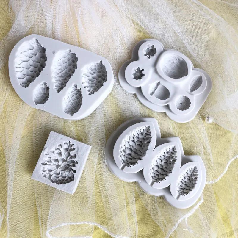 Pine Cone Mold Sugarcraft Mold 3D Christmas Pine Cones Shape DIY Decoration Baking Tools for Wedding Birthday Party Christmas