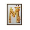 Żyrafa Z Literką M - Plakat Dla Dzieci Żyrafa Z Literką M - Plakat Dla Dzieci, 40X50 Cm, Rama Aluminiowa Czarna, Papier Matowy 230 Gsm