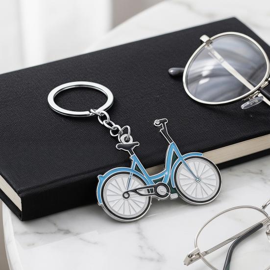 Vintage Fahrradschlüsselanhänger - Zinklegierung Mini-Fahrrad mit Tropfenmalerei, Künstlerisches Radfahrergeschenk für Schlüssel & Rucksäcke