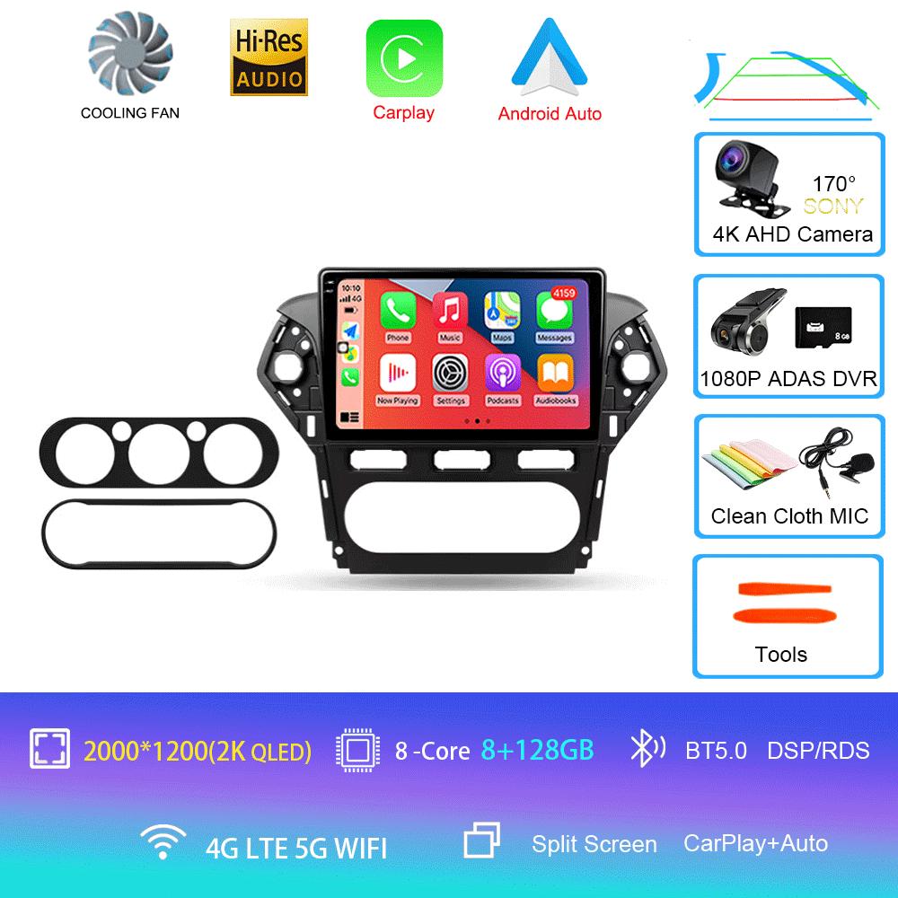 For Ford Mondeo 4 2011 - 2013 Car Radio Android 14 Carplay Auto 2K Screen Multimedia Player Autoradio GPS Stereo 2din Head Unit