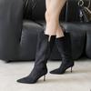 2025 Autumn and Winter New Pointed Thin Heel High Heel Temperament Thin French Fashion Sexy Beauty Female Internet Celebrity Boots