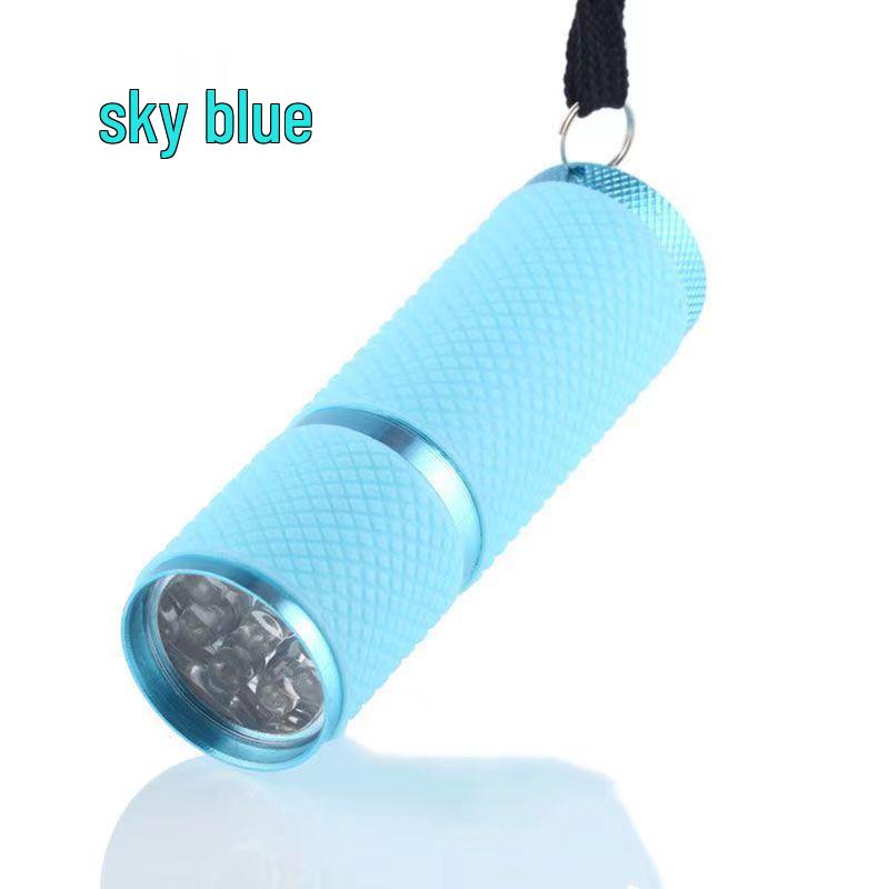 Portable Waterproof 9LED Flashlight: Quick-Drying Purple Light Nail Polish with Non-Slip Grip