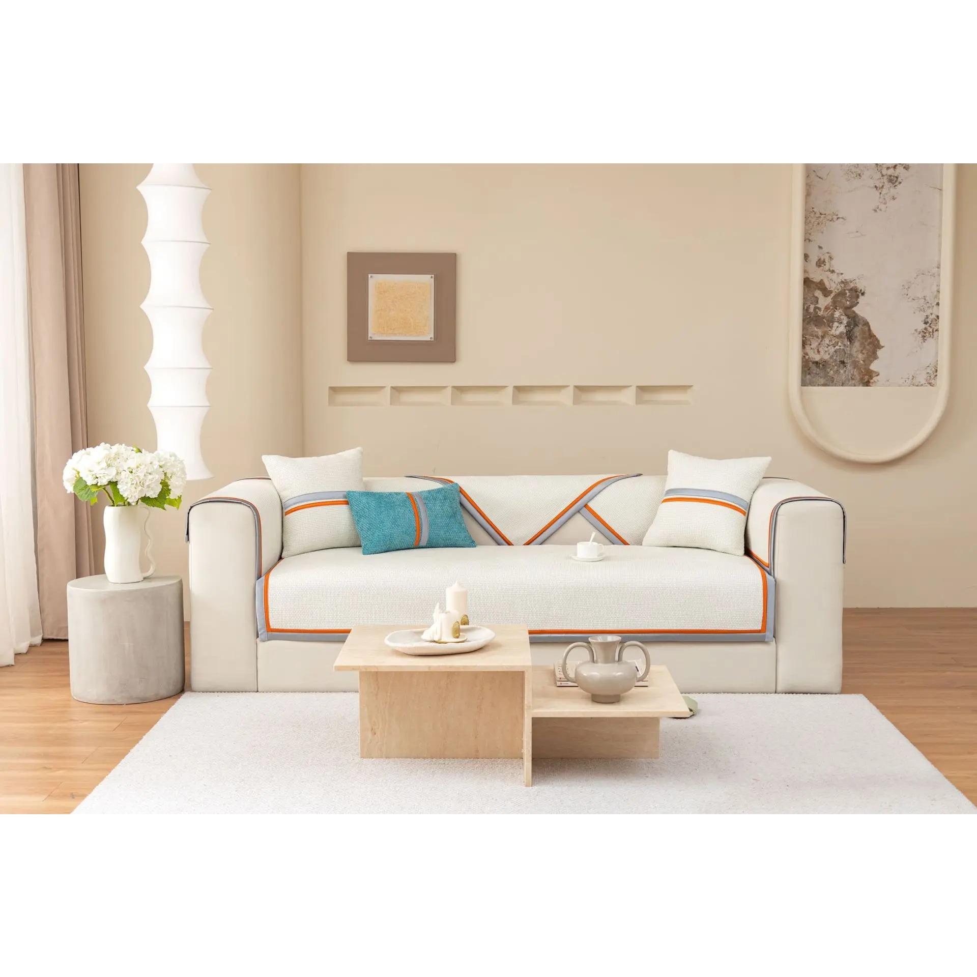 

Solid Chenille Sofa Cover Universal Non-slip Light Luxury Couch Cushion Decor for Living Room Four Seasons Use 70x70cm 1pcs