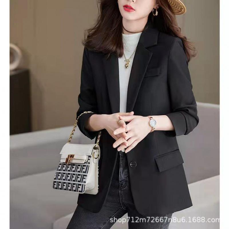 Export Brown Blazer Spring New Black Suit Top Women