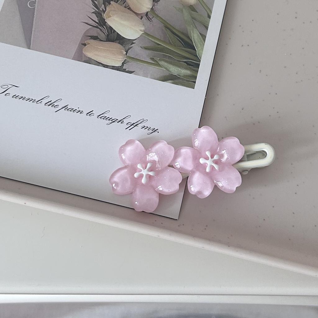 Sweet Cute Cherry Blossom Hair Side Clip Headwear Cute Girls BB Clip Y2K Side Bangs Clip Hair Accessories Fresh Flowers Hairpins