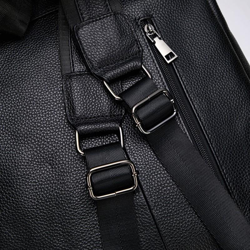 Zaino in Pelle di Mucca di Primo Strato Grande Capacità alla Moda Semplice Casual Pelle Vera Borsa Unisex