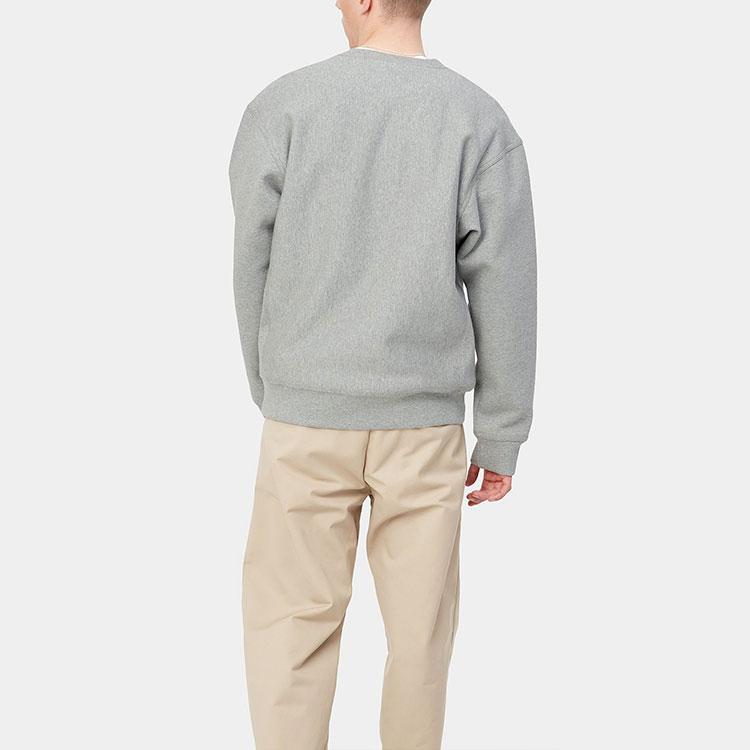 Carhartt WIP Moletom Script Americano Masculino Cinza I025475-V6-XX