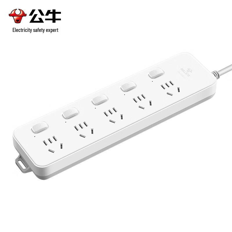 

Gongniu 5-Outlet Power Strip with Overload Protection and Individual Switches