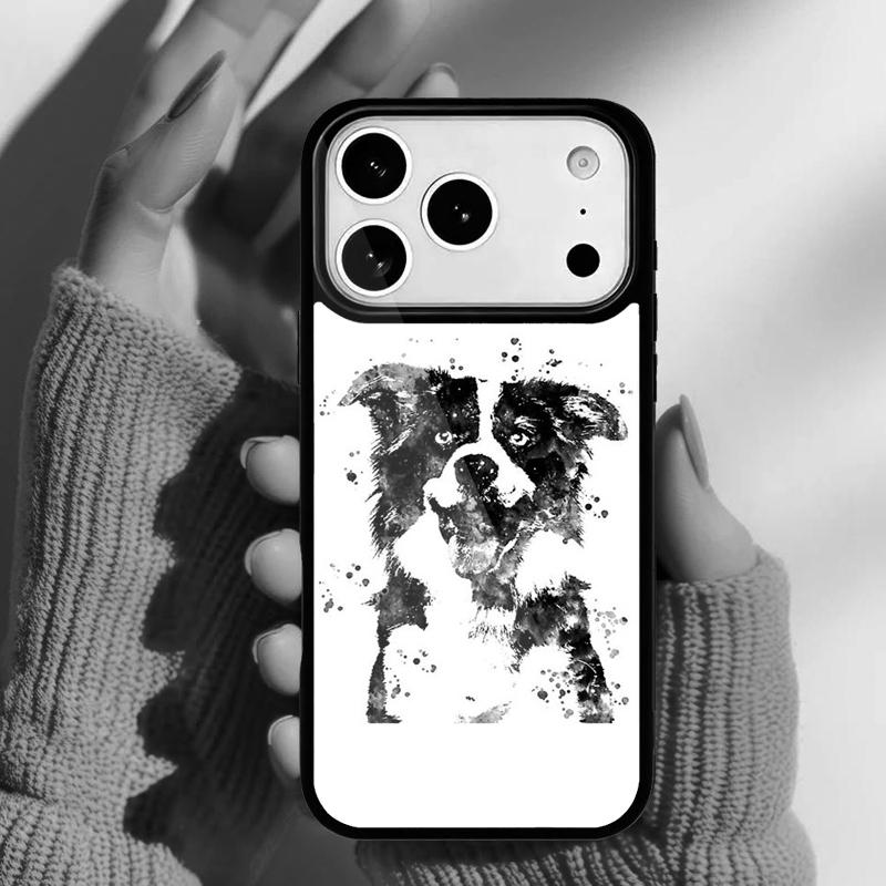 Border Collie Watercolor Phone Case for iPhone 17 16 15 14 13 Pro Max Back Cover for 12 11 Pro Coque