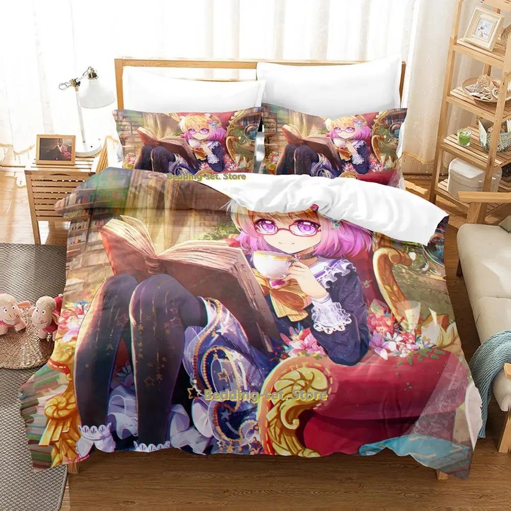 Book Girl Anime Bedding Set Single Twin Full Queen King Size Bed Set Adult Kid Bedroom Duvetcover Sets Anime Parure De Lit Bed