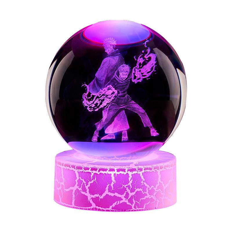 Yuji Itadori 3D Engraved Crystal Ball Starry Night Light Ornament