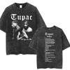 Rapper Tupac 2pac All Eyez On Me Cross Vintage Washed T Shirt Men Hip Hop Fashion Retro Tshirt Mens Casual Oversized Tshirts
