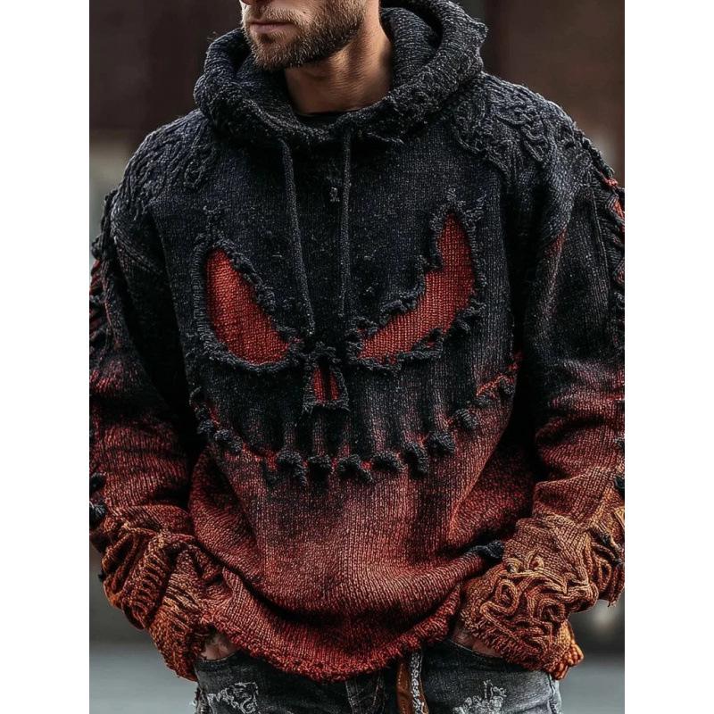 2025 Hooded 3D Print Halloween Sweatshirt - Women's European/American Autumn & Winter Edition