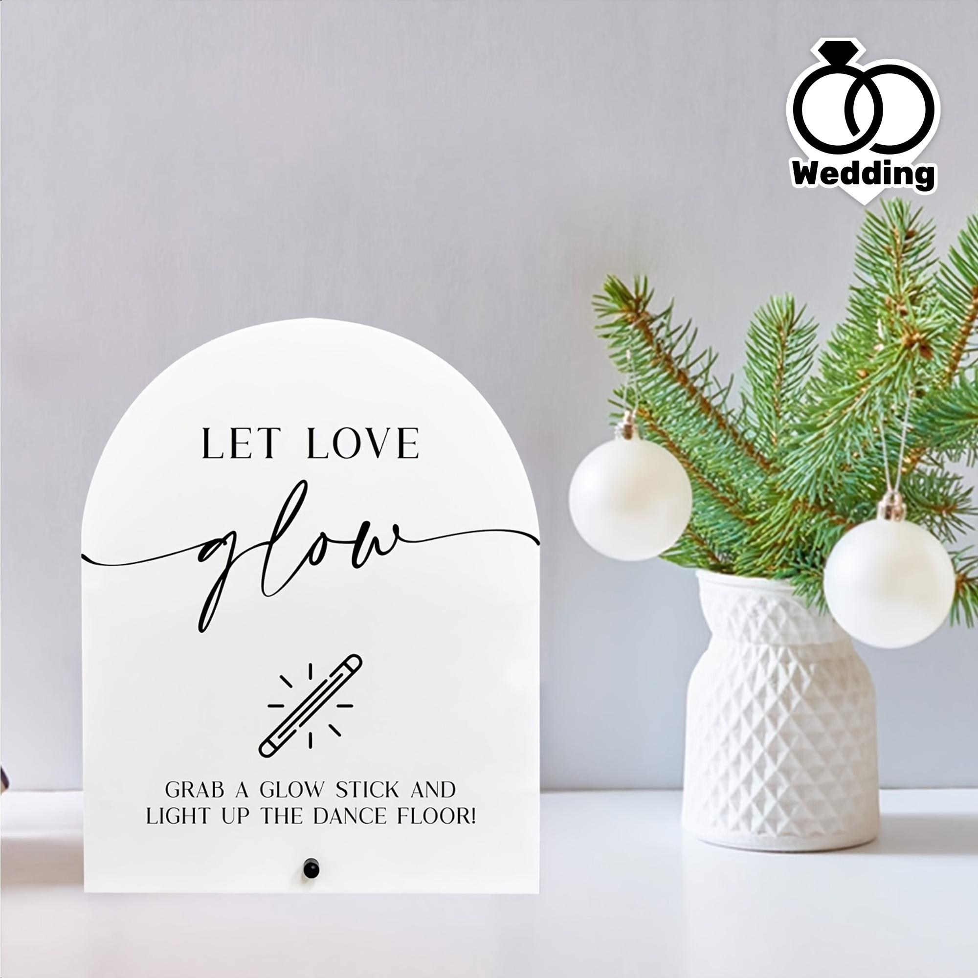 

Let Love Shine Acrylic Sign - White wedding/concert logo board, ideal for parties and store decor. чистый