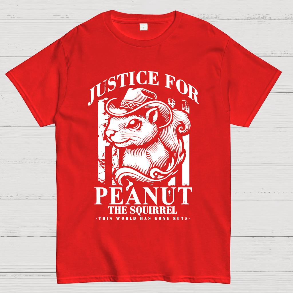 Justice For Peanut The Squirrel This World Has Gone Nuts Cotton Summer Casual Cool Loose T-Shirt