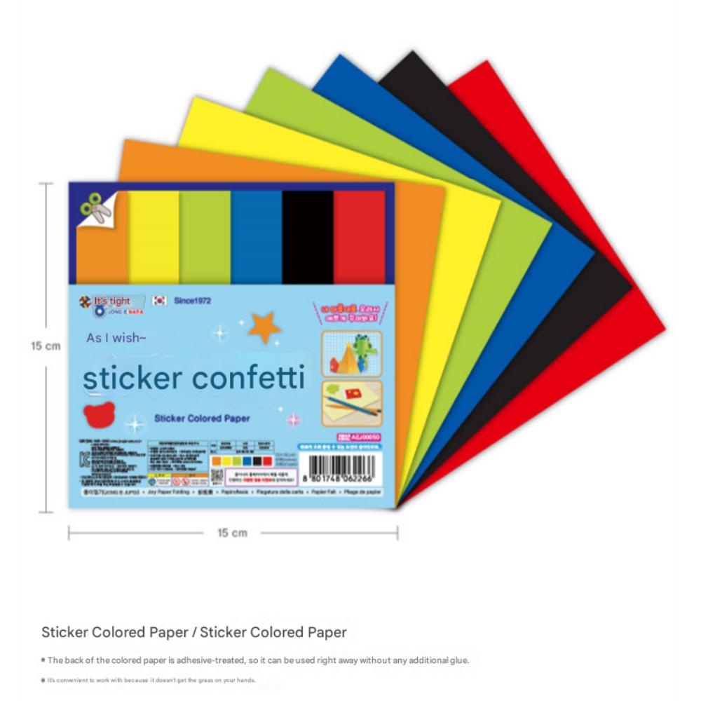 Colorful Sticker Paper by Jong Ie Nara - 6 Colors 1 Set