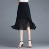 Irregular Fishtail Skirt Chiffon Midi Skirt for Women In Summer High Waist Hanging Feeling One Step Skirt for Women with Buttocks Wrapped