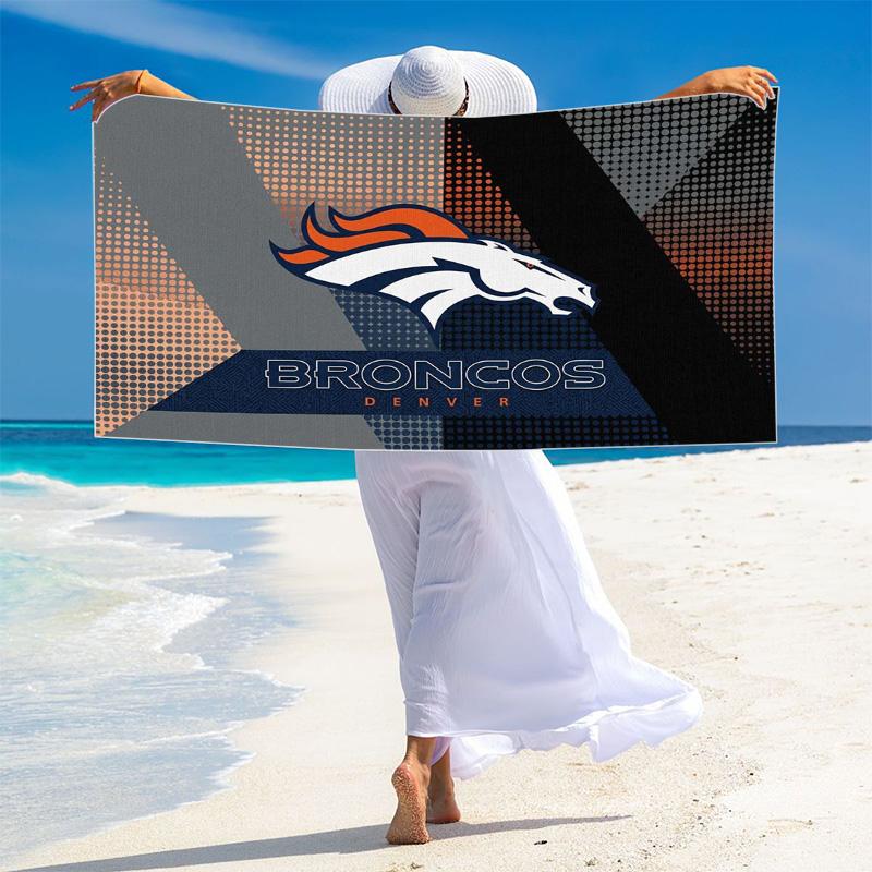 Denver Broncos Druck Strandtuch, Großes Weiches Schnelltrocknendes Handtuch für Strand Camping Schwimmen
