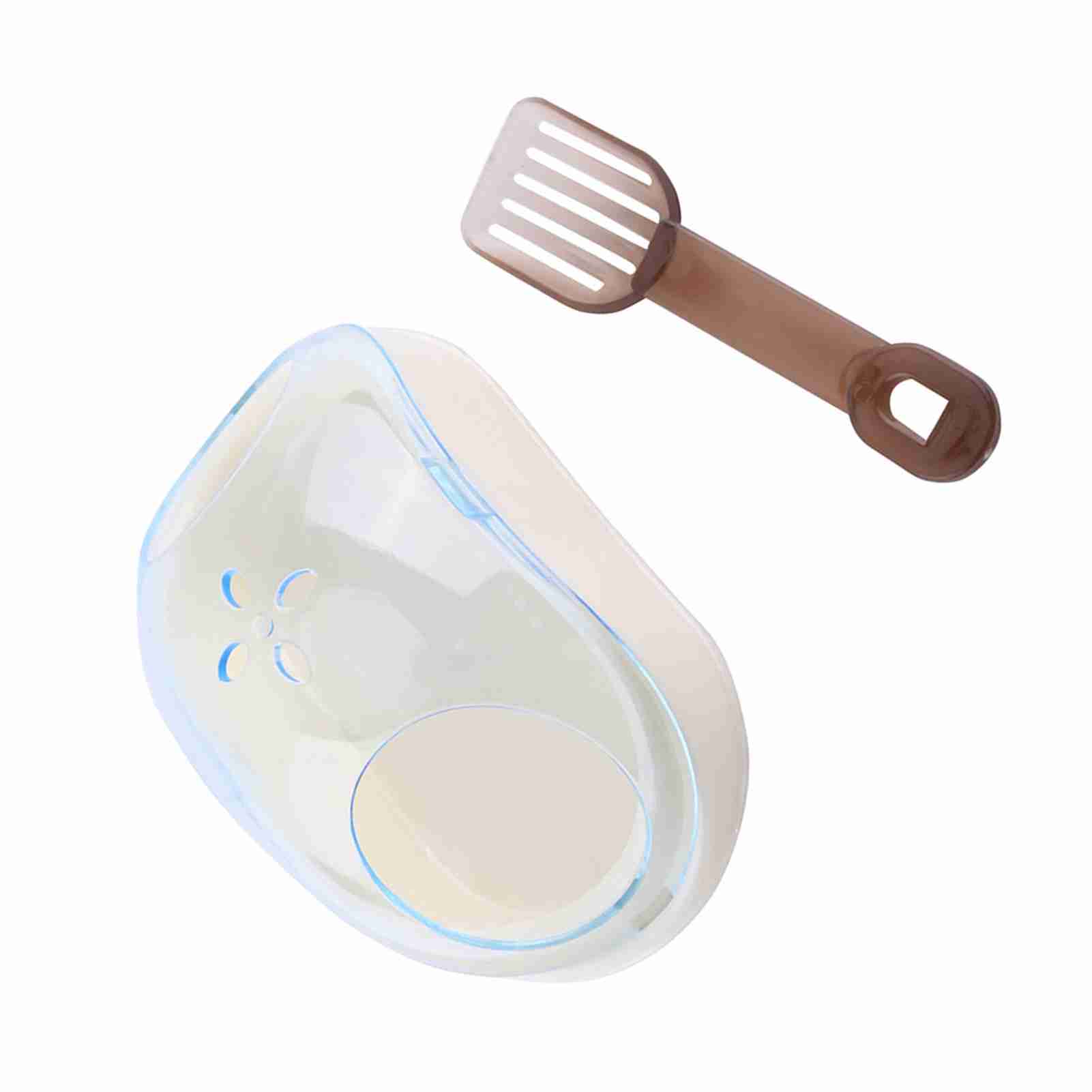 

Pet Hamster Bathroom Litter Transparent Plastic Squirrel Bath Washroom Box With Shovel (Blue) синий