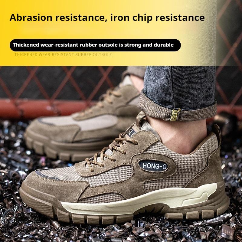Anti-puncture Safety Shoe with Steel Toe Cap Anti-slip Work Shoes Light Work Sneakers Construction Shoes Safety Boots for Man