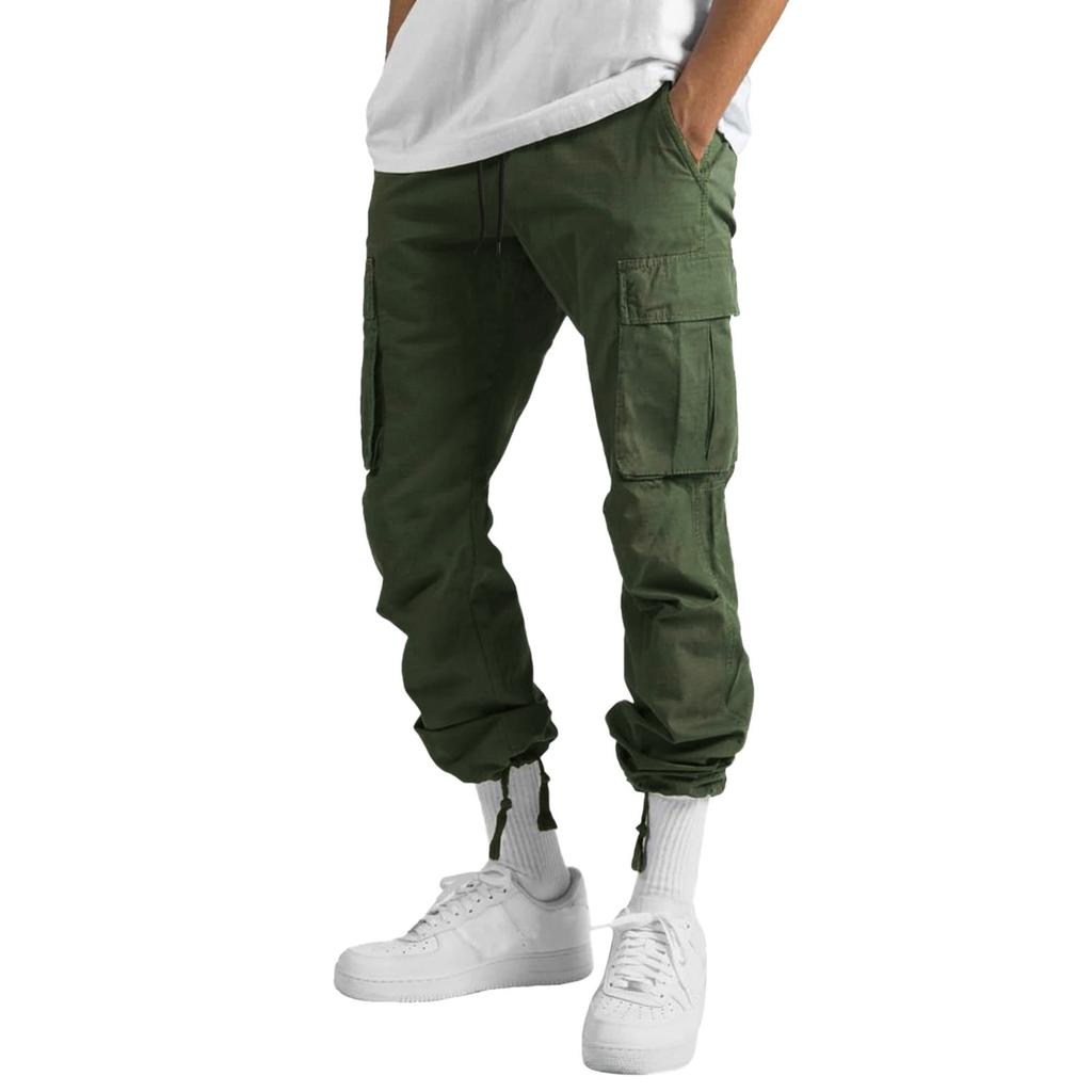 Pantaloni da Lavoro da Uomo con Coulisse e Tasche Multiple, Pantaloni Lunghi Casual