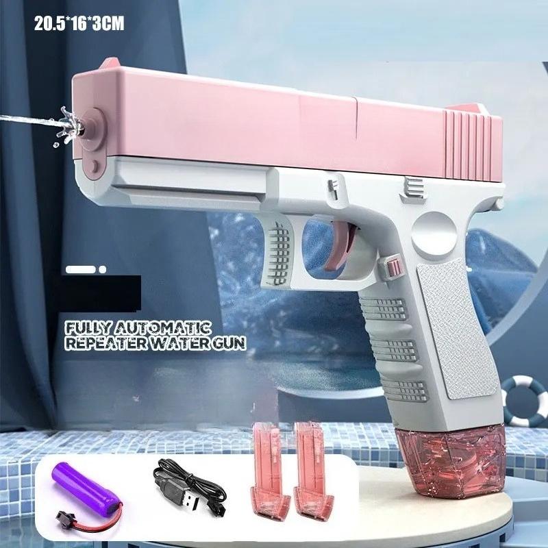Automatic Electric Water Gun Rechargeable Long Range Water Blaster for Beach Pool Backyard Battles Adults Kids Summer Toy