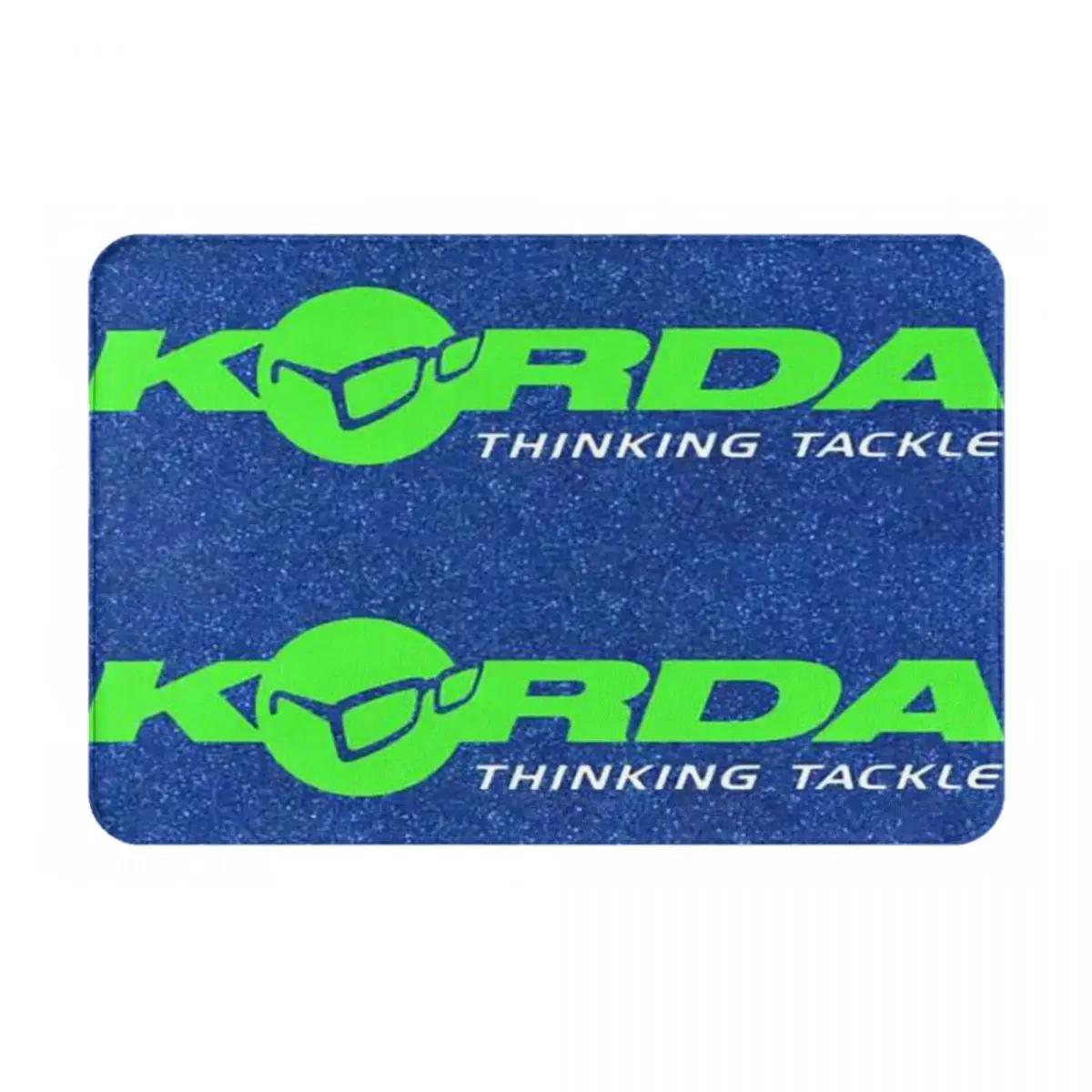 Korda Visserij Logo Vis Karper Visser Cadeau Antislip Deurmat Vloermat Tapijt Kleed voor Keuken Entree Badkamer Voetmat Matten 40x60 cm