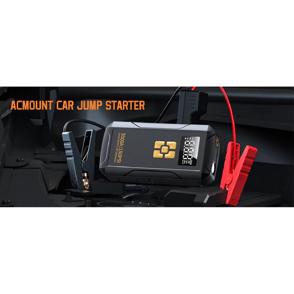 Jump Starter with Air Compressor 3500A Jump Starter 150PSI Air Pump Multifunctional Tire Inflator Power Bank Lighting for Car