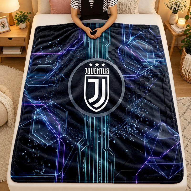 Flanelinis pledas Juventus FC Šiltas minkštas pledas naudojimui patalpoje ant sofos, lovos, svetainėje