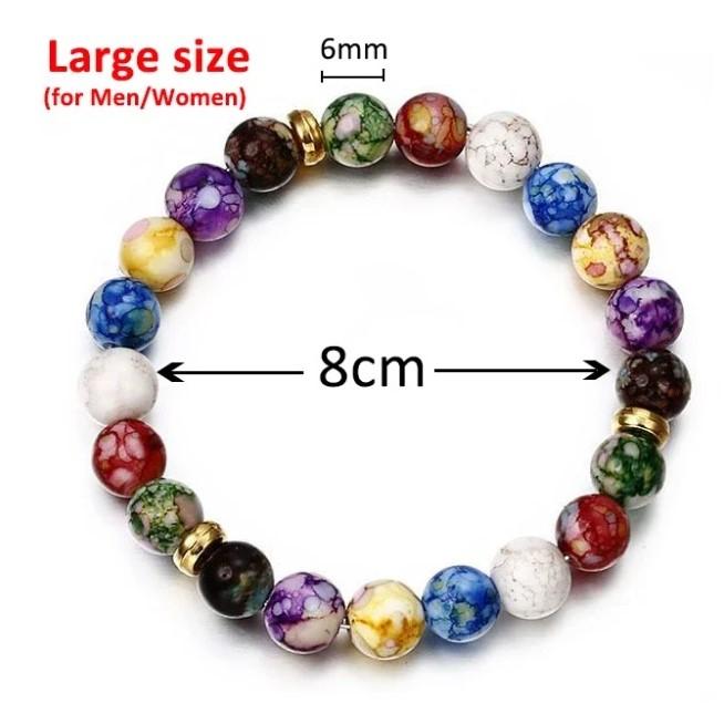 Chakra Reiki Hälsosten Armband Yoga Balans Energi Pärlor Vulkasten Smycken Armring Kvinnor Män