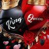 3uds Rey Reina Día de San Valentín Forma de Corazón Amor Pareja Rosa Funda Nórdica Todas las Estaciones Impresión de Alta Definición Regalo del Día de San Valentín