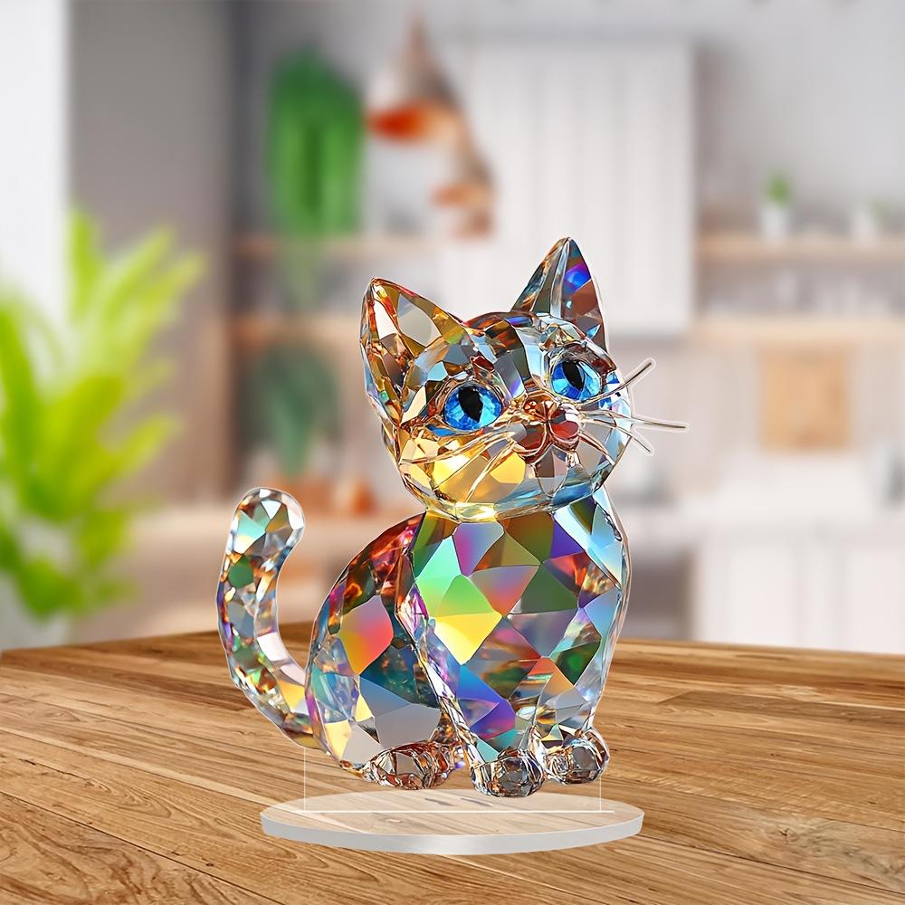 Color Cute Kitten 2D Acrylic Home Living Room Entrance Study Bedroom Desktop Ornament