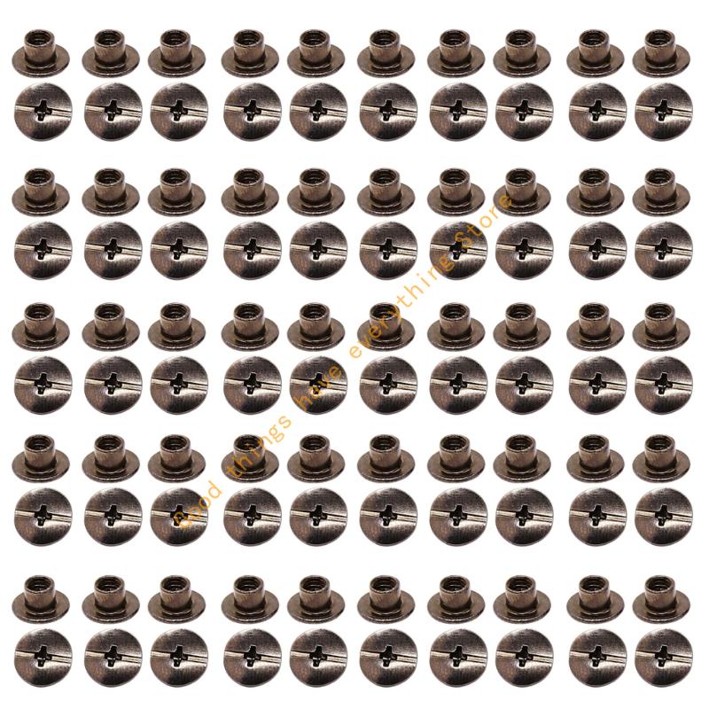 50Pcs Leather Rivets Studs Set Heavy Duty Iron Metal Screws Rivets for Handmade Bag Clothing Repair Sewing Craft Project 55KF